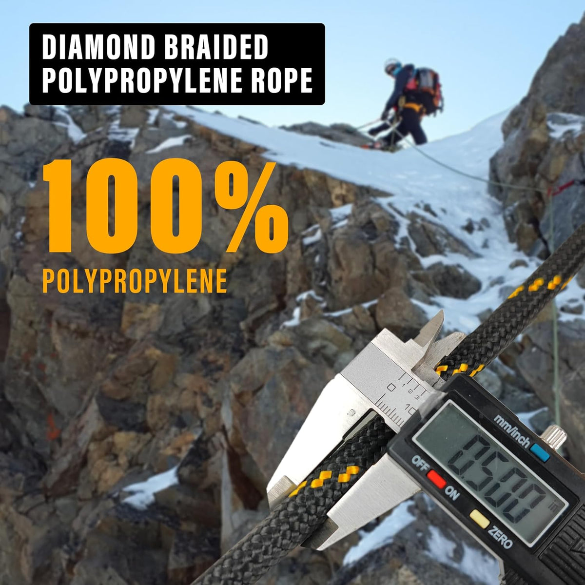Diamond Braided Polypropylene Rope Nylon Rope Mix Thick Heavy Duty Ropes 1/2 inch 50ft High