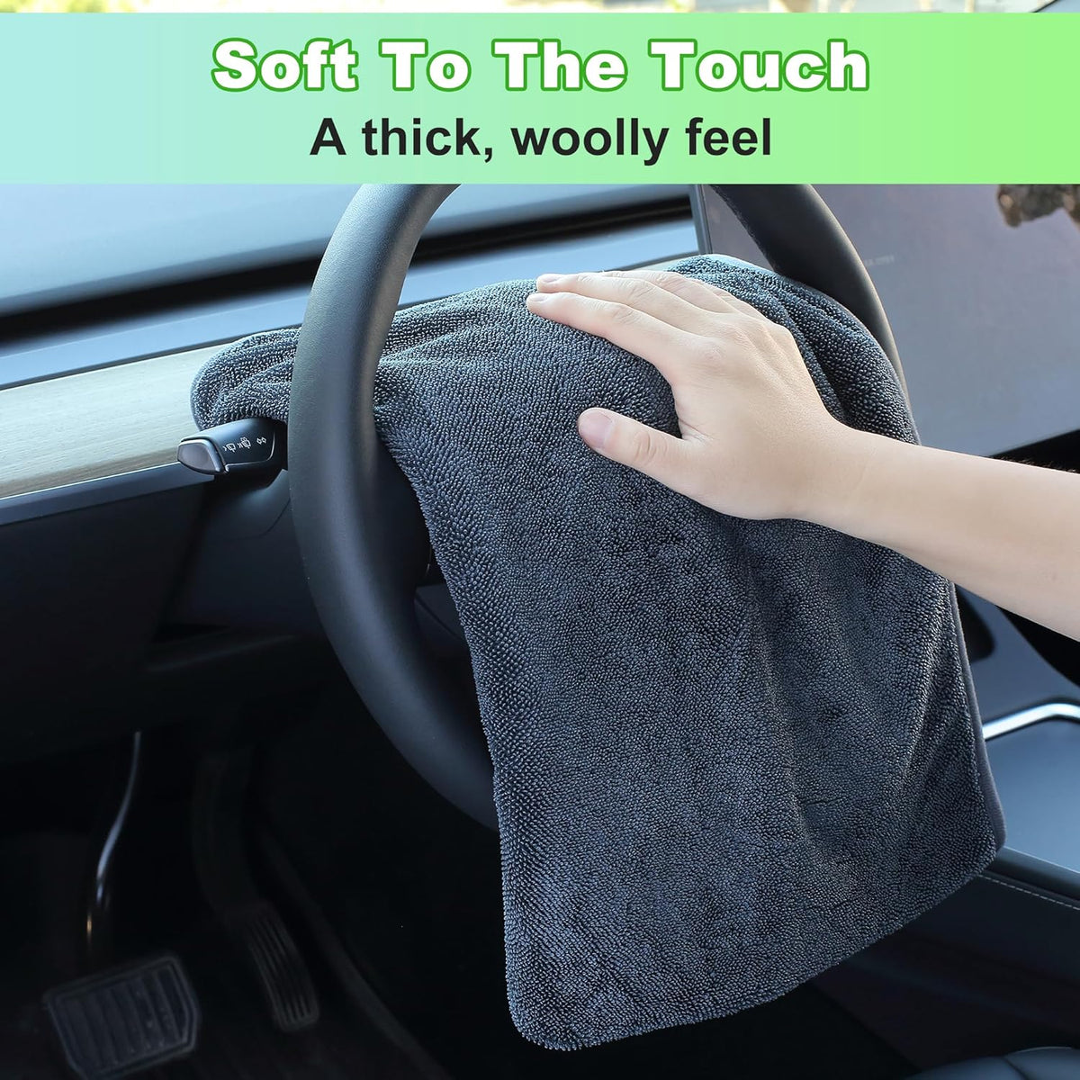 JOYMOOP Microfiber Towels for Cars, 2 Pack 63" x 29.5" Car Drying Towel, Dark Gray Reusable Car