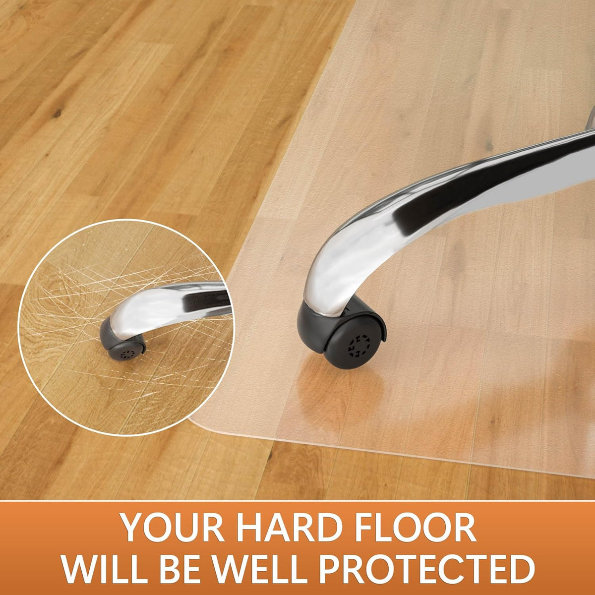 Office Chair Mat for Hardwood Floor- 44" x 58" Clear Desk Computer Chair Mat for Hard Wood/Tile