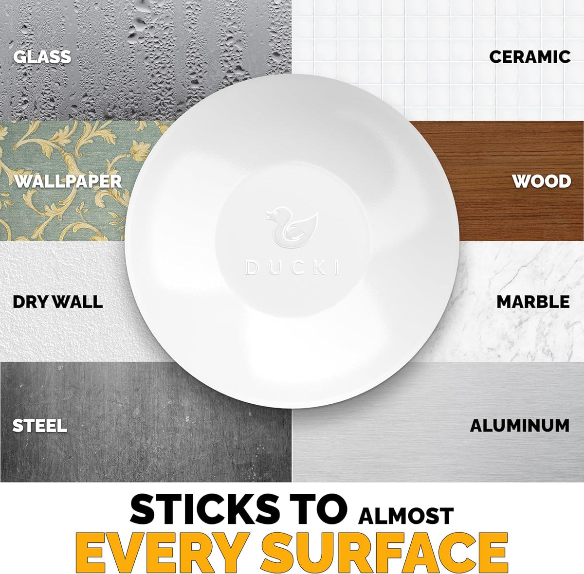 Ducki Wall Protectors -4 Pack White- Self Adhesive, Reusable Solution for Stopping Wall Damage &