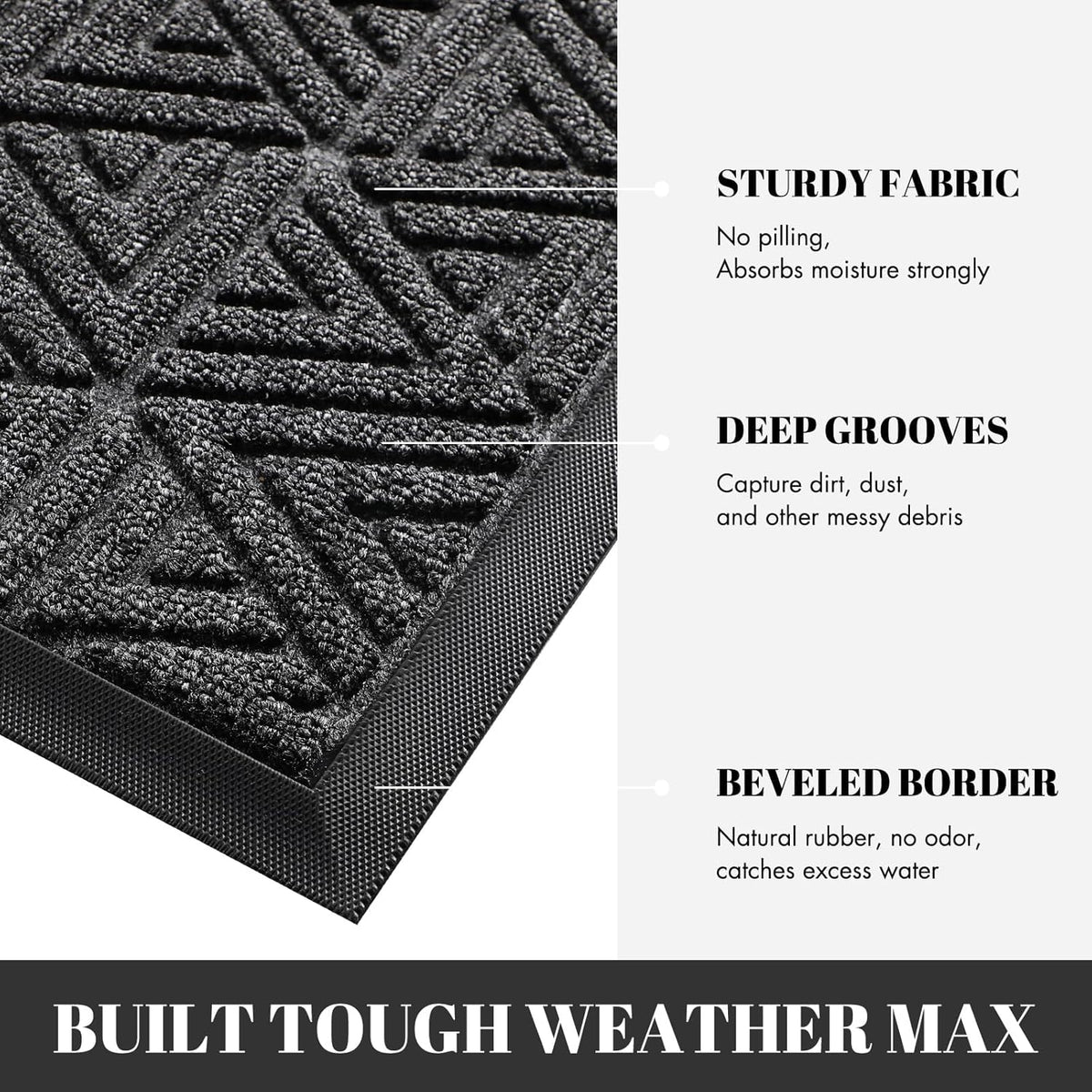 Yimobra Large Door Mat 47x24, All-Weather Waterproof Non-Slip Welcome Matt Outdoor, Heavy Duty Non