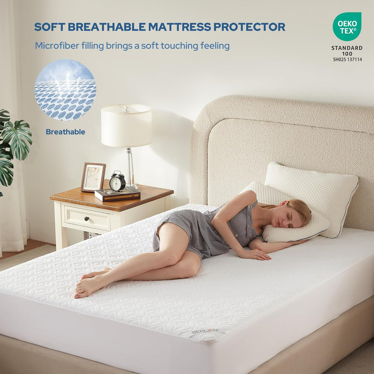 BEDLORE Waterproof Mattress Protector, Full Size Mattress Pad with Deep Pocket 6"-15" Depth, Soft