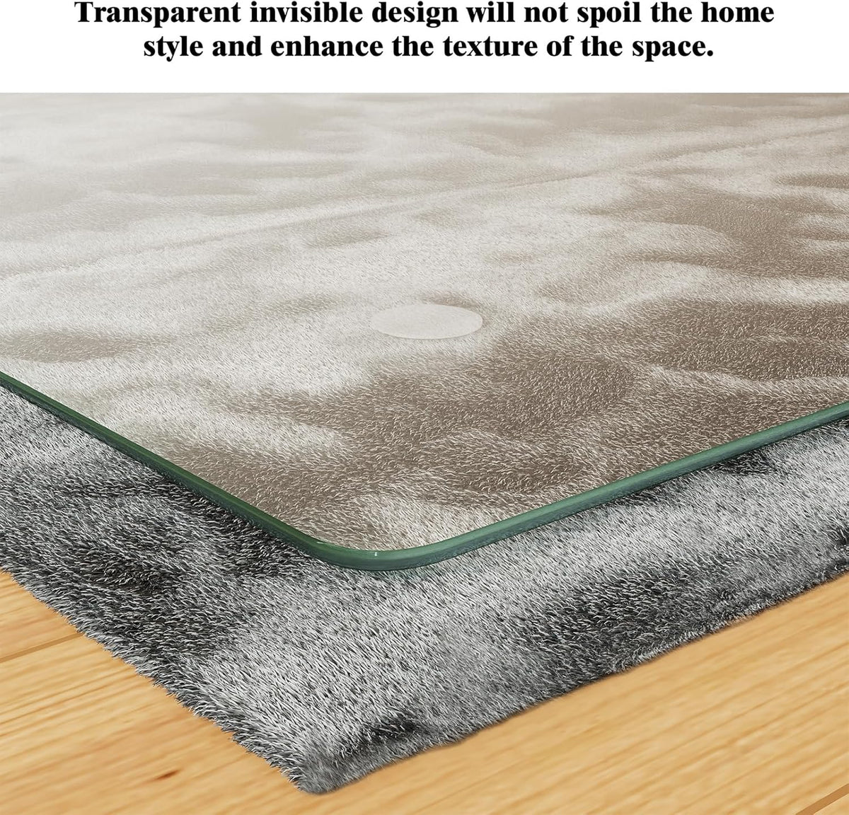 Koonmi Tempered Glass Chair Mat for Hardwood Floors & Carpets, 48" x 72“ Transparent Heavy Duty