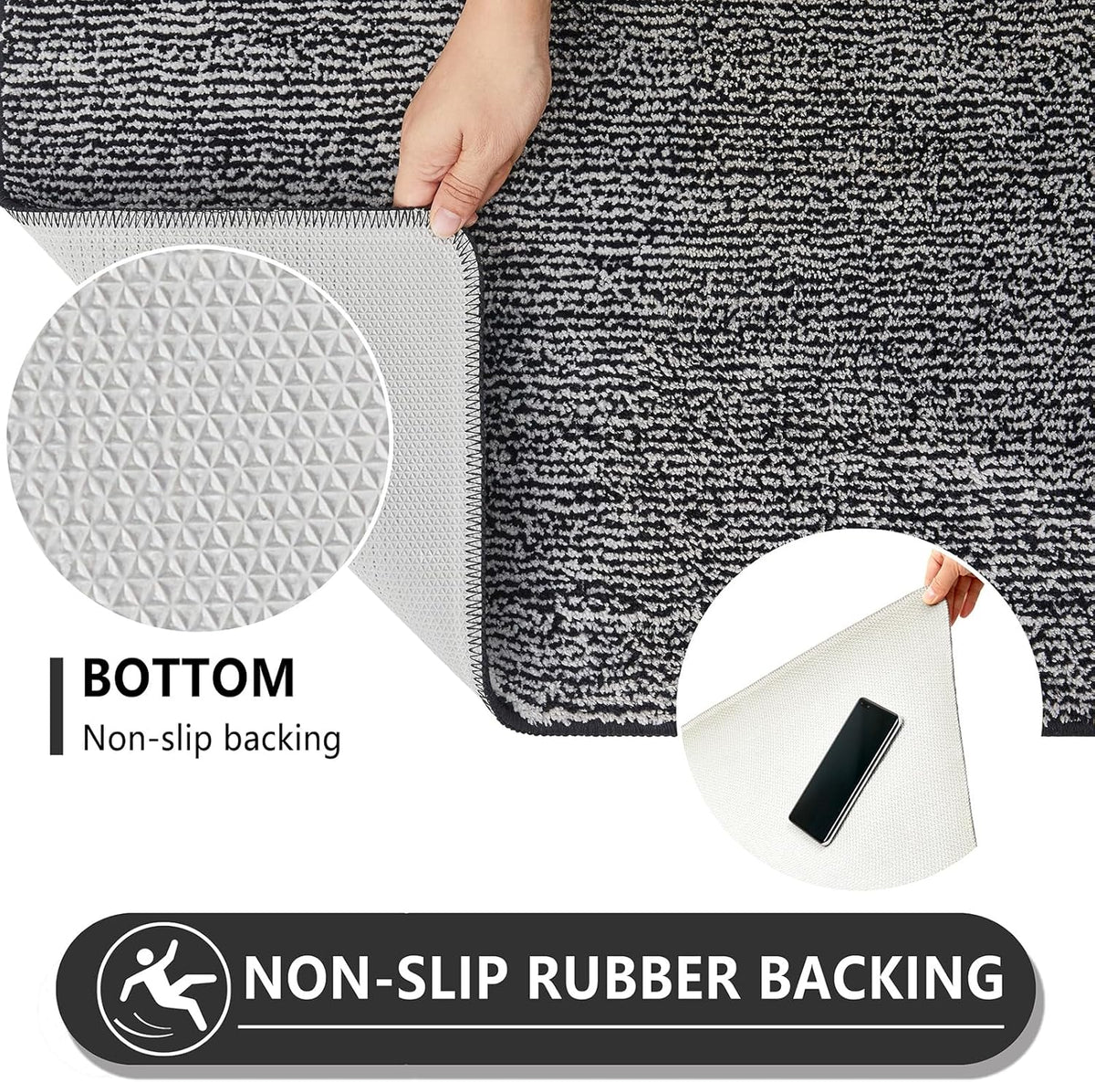 REFETONE Indoor Doormat, Front Door Mat 24"x36" Absorbent Rubber Backing Non Slip Back Door Mats