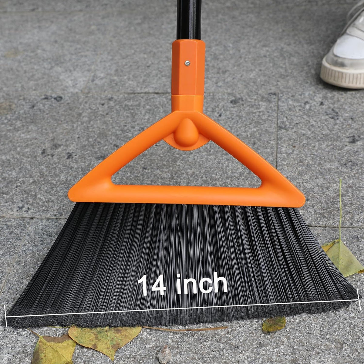 Outdoor Indoor Broom, Brooms for Sweeeping Indoor, Heavy-Duty Kitchen Broom with Long Pole, Angle