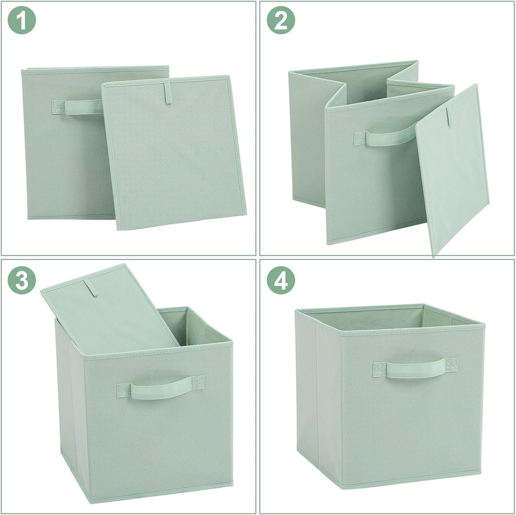 Stero 13x13x13 Inch Fabric Storage Bins 6 Pack Fun Colored Storage Cubes with Handles Foldable Cube