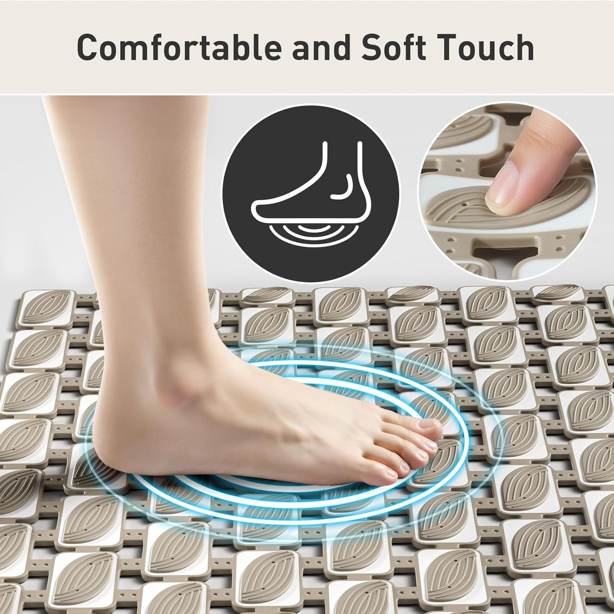 Shower Mat Non Slip Bathtub Mat - 36" x 16" Eco-Friendly Soft Bath Mat for Tub Non Slip Shower Mats