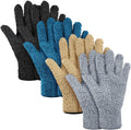 Bencailor 4 Pairs Microfiber Dusting Gloves Washable Reusable Cleaning Gloves Mittens for Plants