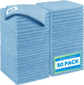HOMEXCEL Blue Microfiber Cleaning Cloth 50 Pack, 12.5 x 12.5 inch Microfiber Towels for Cars, Ultra
