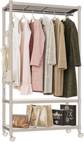 IZEUK Heavy Duty Rolling Garment Rack Wire Clothes Rack for Hanging Clothes, Metal Freestanding