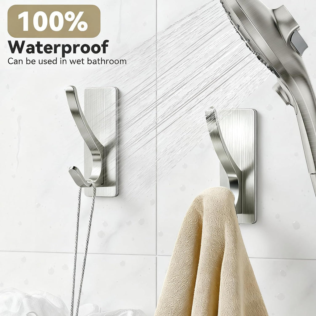 pickpiff Self Adhesive Coat Hooks for Hanging: Heavy Duty Stainless Wall Hook for Towel, Backpack