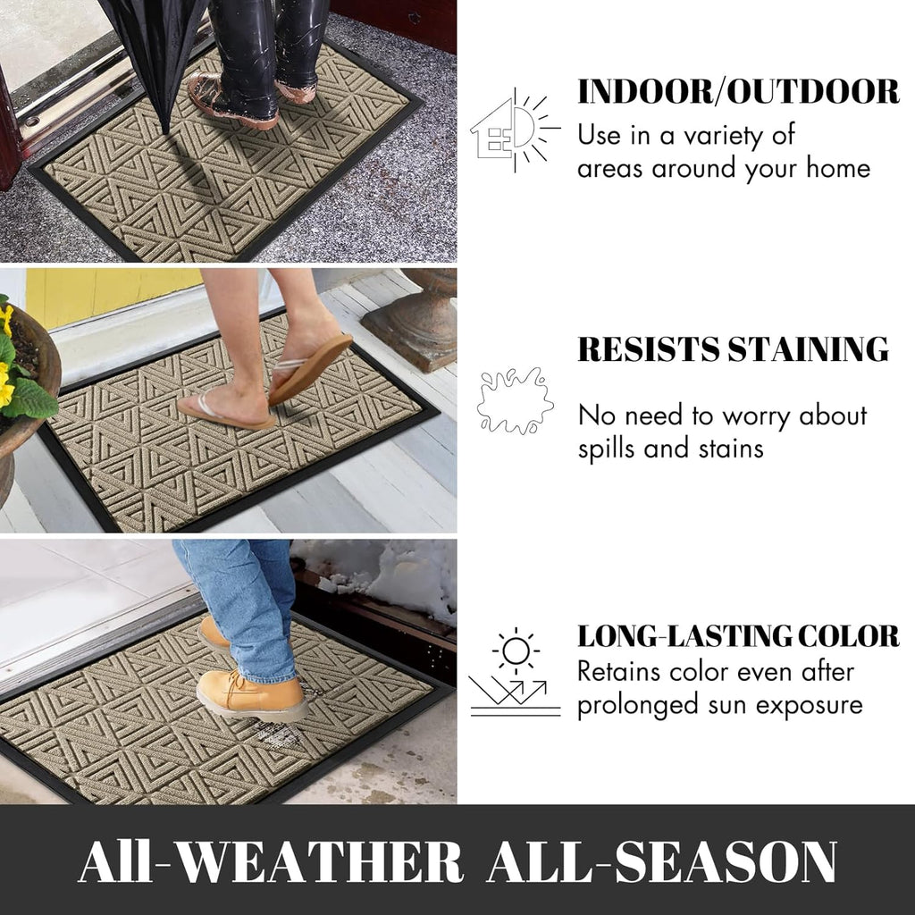Yimobra Large Door Mat 36x24, All-Weather Waterproof Non-Slip Welcome Matt Outdoor, Heavy Duty Non