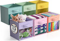 Sorbus 13 Inch Storage Bins with Clear Window - 6 Foldable Baskets for Organizing Clothes, Toys
