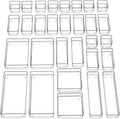 SMARTAKE 30-Piece Drawer Organizer with Non-Slip Silicone Pads, 7-Size Desk Drawer Organizer Trays