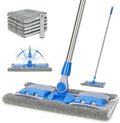 Professional Microfiber Hardwood Floor Mop, Flat Mops with 5 Pieces Reusable Washable Pads for Home