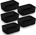 BINO | Woven Plastic Basket | XS (Black), 5-Pack | THE JUTE COLLECTION | Home Organization, Space