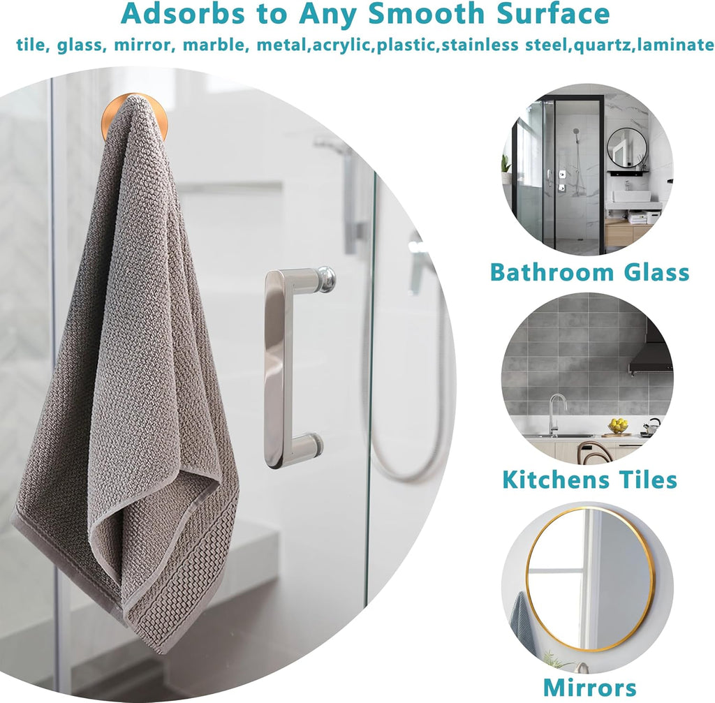 Suction Cup Hooks for Shower,Wreath Hanger for Front Door,Removable No Drill Towel Loofah