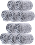 10 Pack 13 * 4.9" Generic Mop Pads Mop Head Refill Washable Wet/Dry Mops Flat Compatible with Most