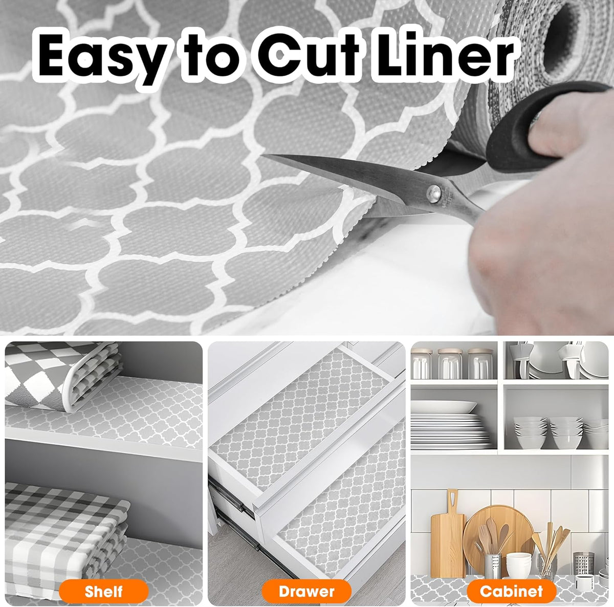 Shelf Liner for Kitchen Cabinets Non-Adhesive 12in X 10FT Cabinet Liners for Shelves Waterproof