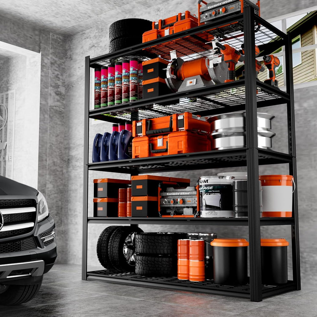 ROOMTEC 60" W Garage Shelving Heavy Duty,33000LBS Storage Shelves,5-Tier Adjustable Metal Shelving