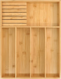 VaeFae Bamboo Silverware Organizer (Non-expandable), Utensil Holder for Drawer, Wooden Cutlery Tray