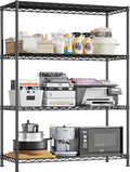 4- Shelf Metal Shelving Unit Adjustable Storage Shelves Heavy Duty Garage Shelving Steel Wire