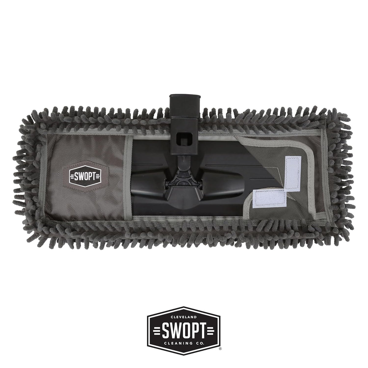 SWOPT 18” Microfiber Dust Mop + 60" Steel Handle, Combo — Includes Additional 18” Microfiber