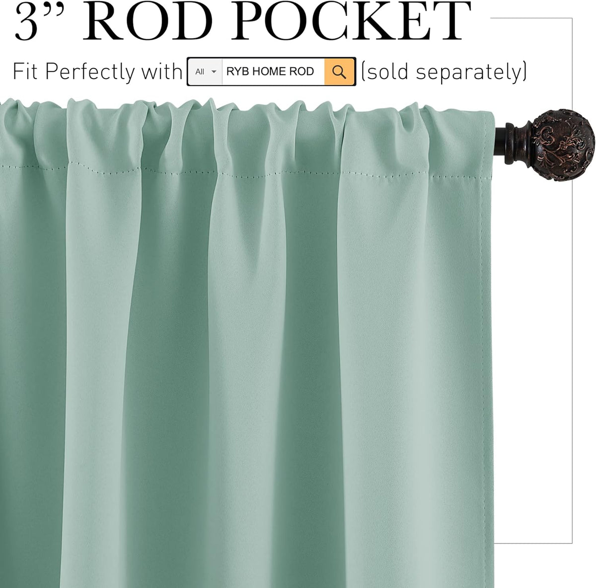 RYB HOME RV Curtains Blackout - Thermal Insulating Privacy Door Windows Camper Curtains for Kids
