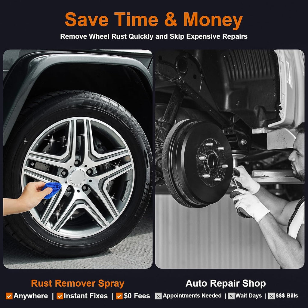 2 Pack Rust Remover Spray for Metal - 2025 Upgrade Heavy Duty Metal Cleaner for Vehicles, Tools