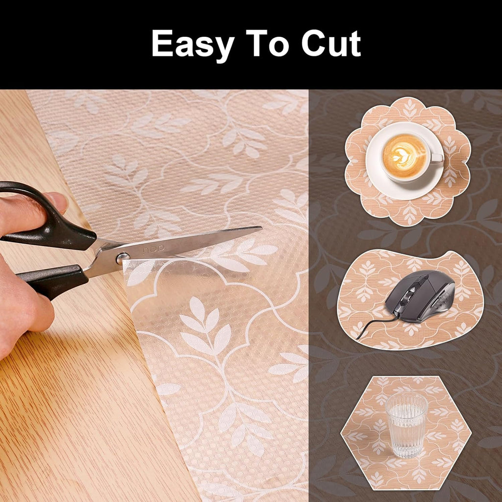 Cooyes Drawer and Shelf Liner, Non-Adhesive Shelf Liners for Kitchen Cabinets, Thick Strong Grip