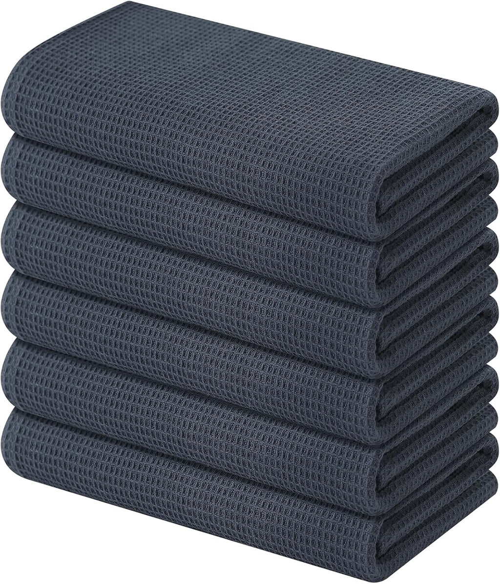 Homaxy 100% Cotton Waffle Weave Kitchen Towels - 6 Pack Soft and Absorbent Dish Towels - 16 x 26