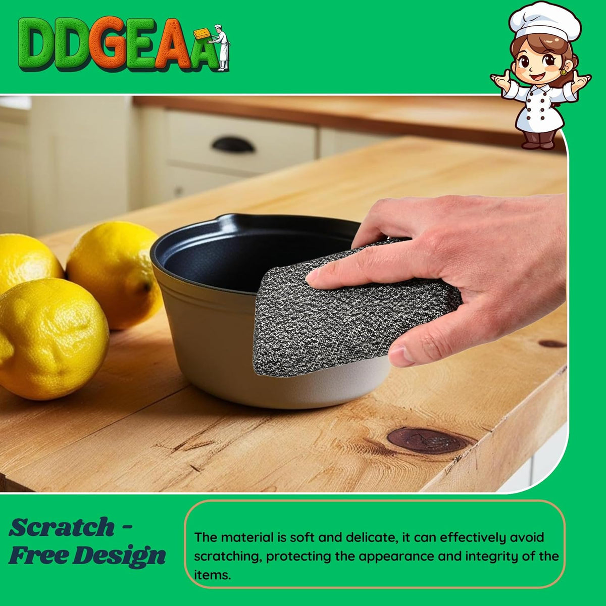 Heavy - Duty Kitchen Sponge - 20 Times More Durable, Scratch Free, Suitable for Non Stick Cookware