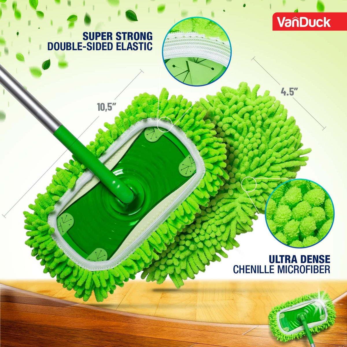 VanDuck Dust Mop Refill Compatible with Swiffer Sweeper (6 Pack) - Microfiber Pet Heavy Duty Dry