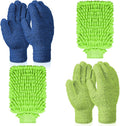 6 Pcs Microfiber Dusting Mitt Gloves Microfiber Washable Dusting Gloves Car Wash Mitt for Leaf