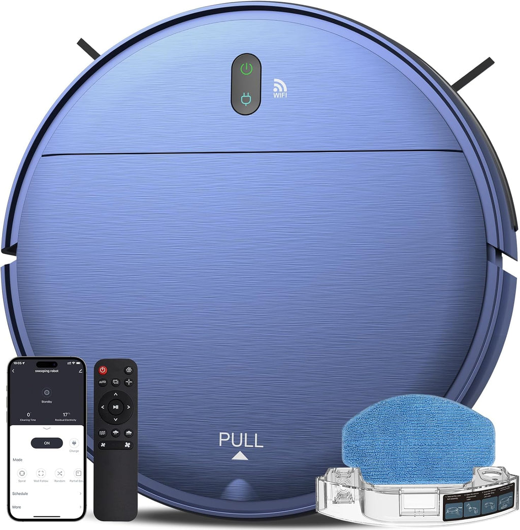 ZCWA Robot Vacuum and Mop Combo,2.4GHz WiFi Link Vacuum Robot,4 Cleaning Mode Robotic Vacuums