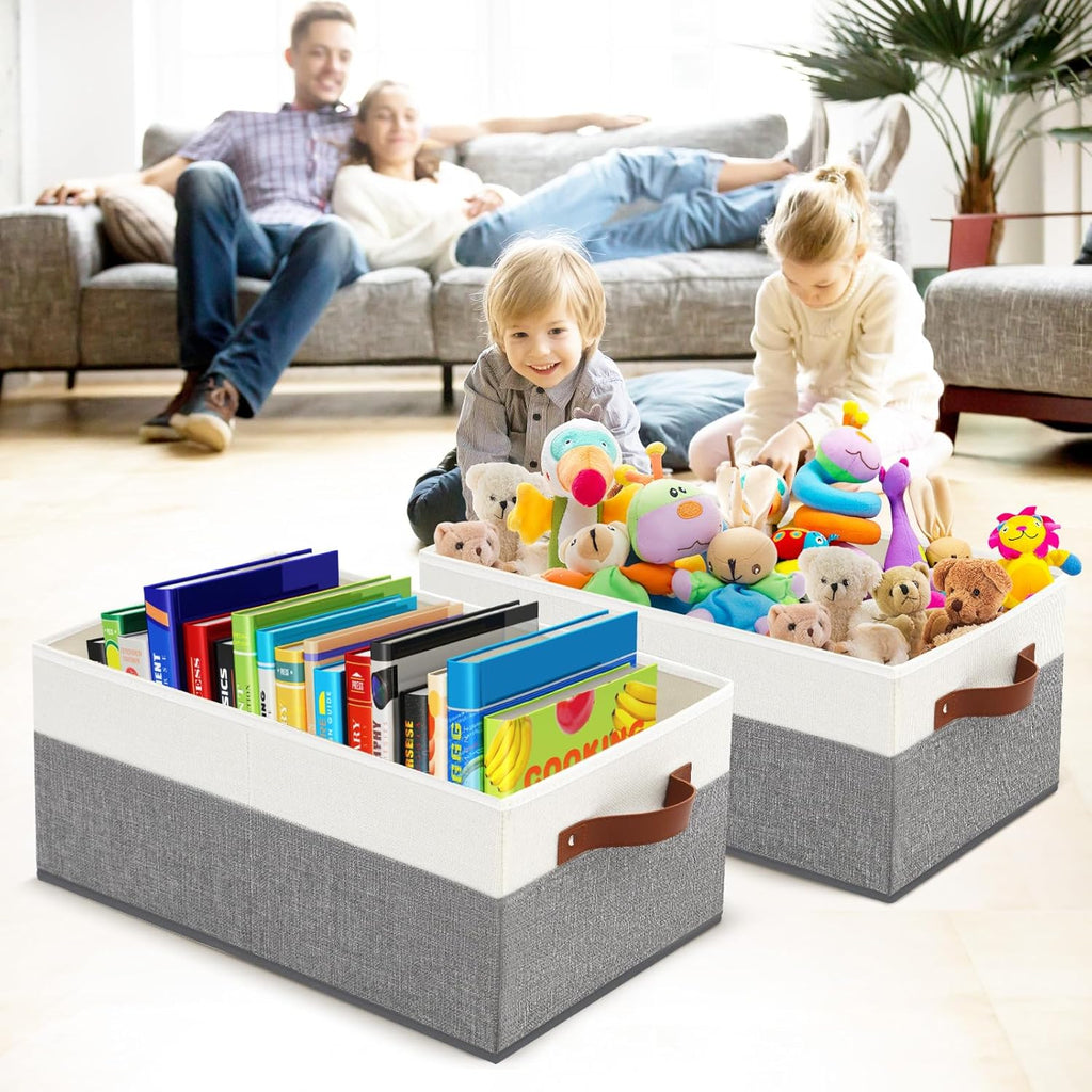 6 Pack Closet Storage Bins, Storage Baskets for Shelves, Linen Closet Organizers and Storage with