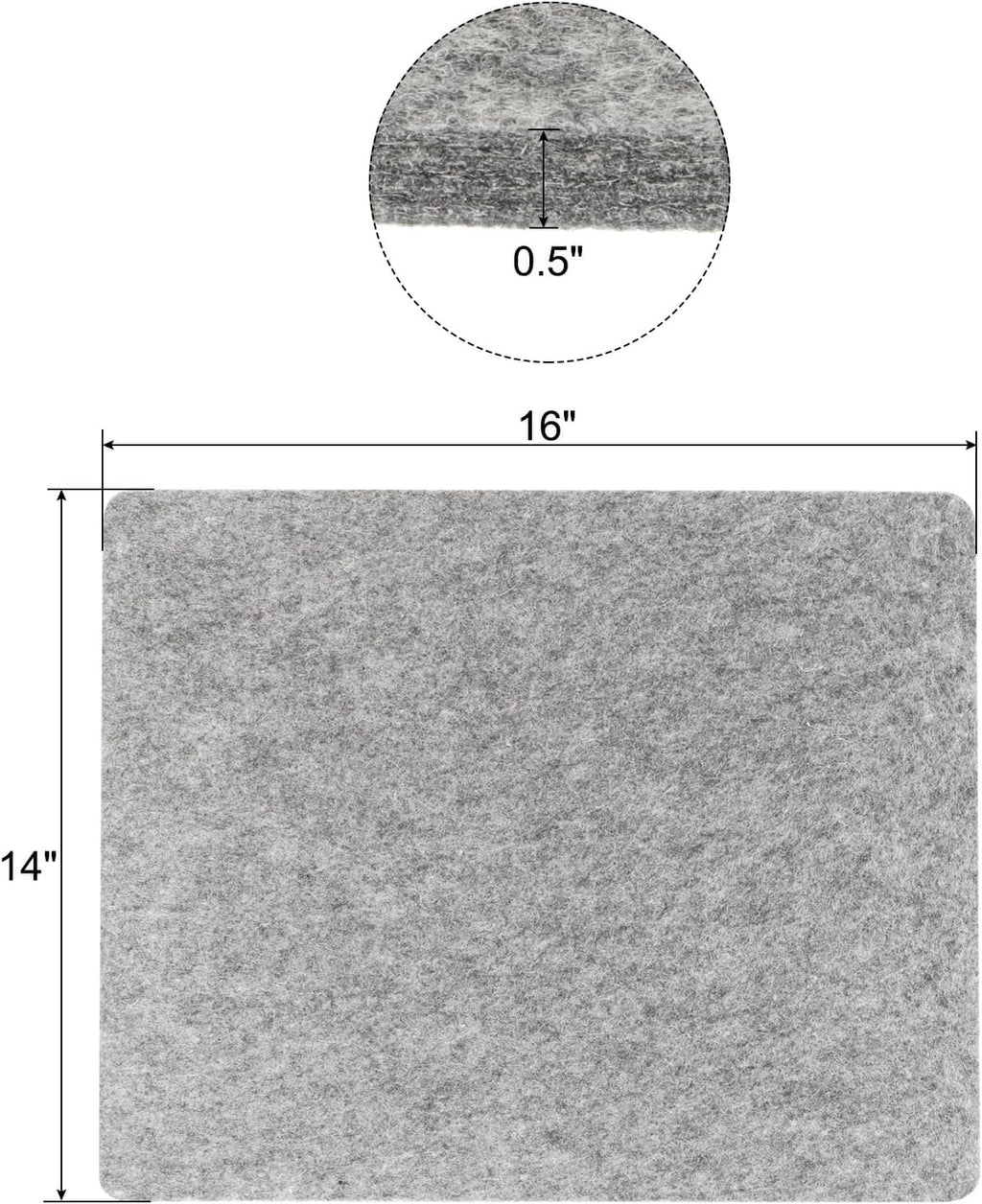 PATIKIL Wool Pressing Mat, 16" x 14" Wool Ironing Pad Blanket 0.5" Thickened Heat Resistant