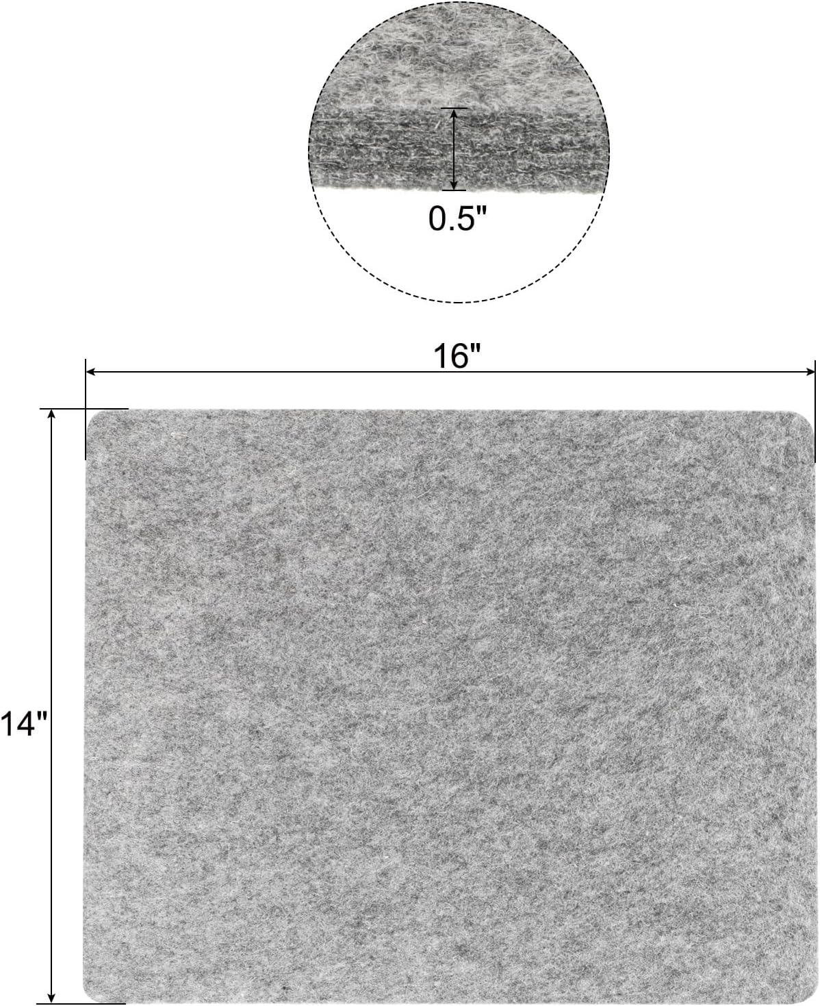 PATIKIL Wool Pressing Mat, 16" x 14" Wool Ironing Pad Blanket 0.5" Thickened Heat Resistant