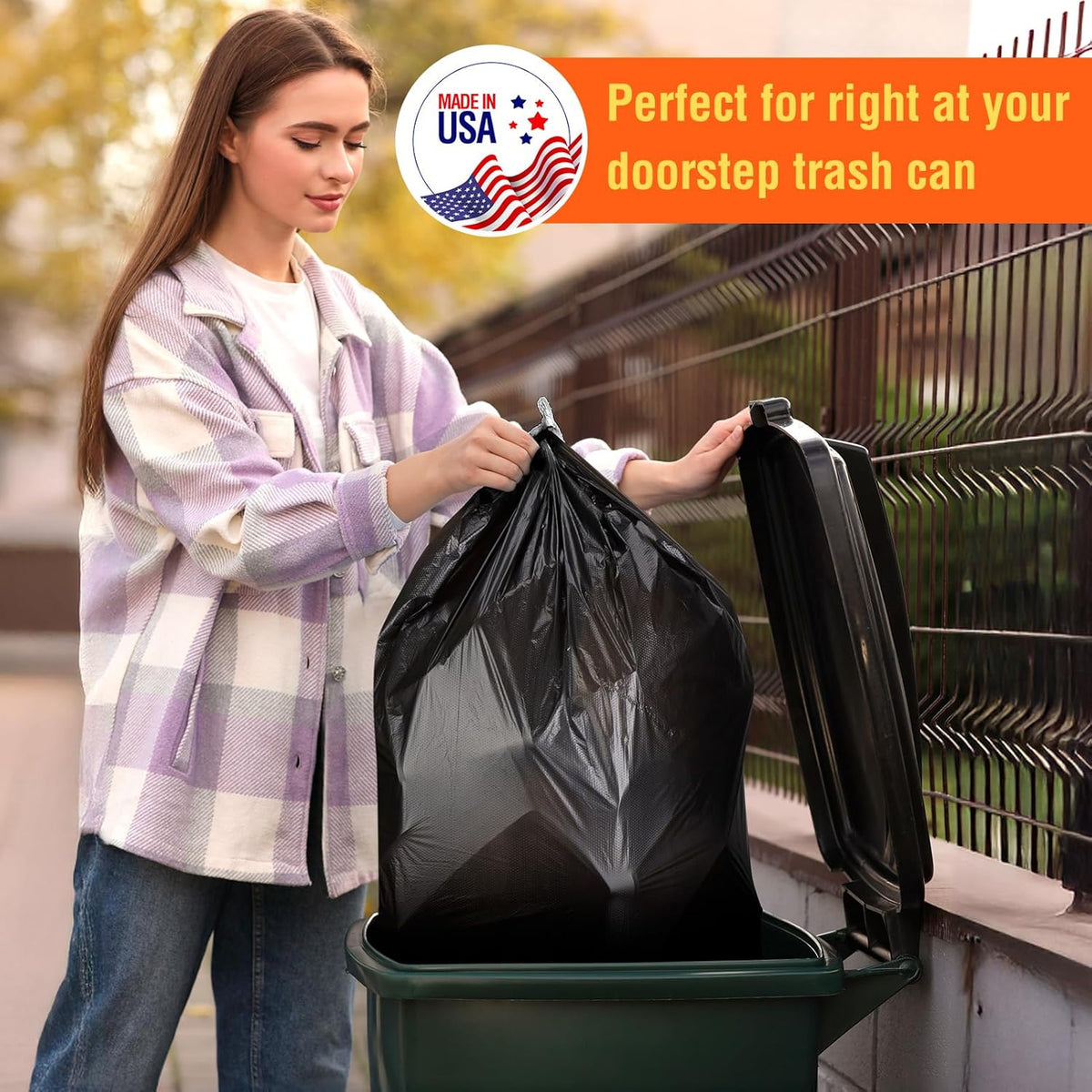 Delxo 55-60 Gallon Black Trash Bags, 100 Count – 0.9 Mil Medium Duty Garbage Bags, Thick, Durable &