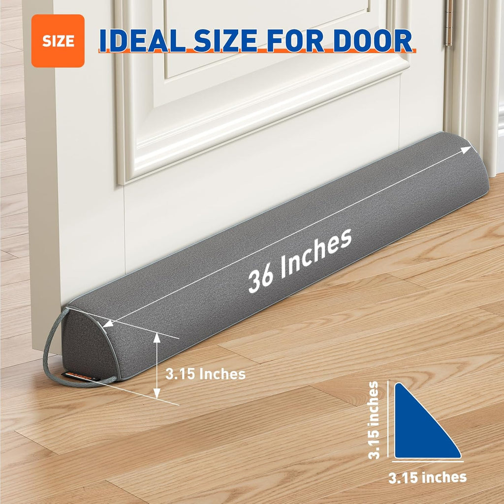 MAGZO Door Draft Stopper 36 Inches, Weighted Triangular Door Snake for Winter Noise Blocker with
