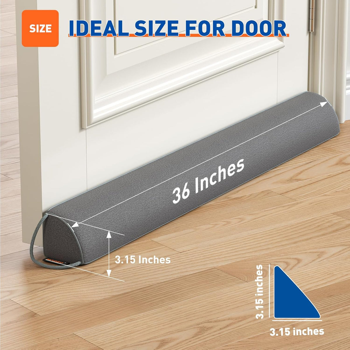 MAGZO Door Draft Stopper 36 Inches, Weighted Triangular Door Snake for Winter Noise Blocker with