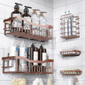 EUDELE 5-Pack Rustproof Stainless Steel Shower Caddy – No Drill Adhesive Bathroom Organizer with