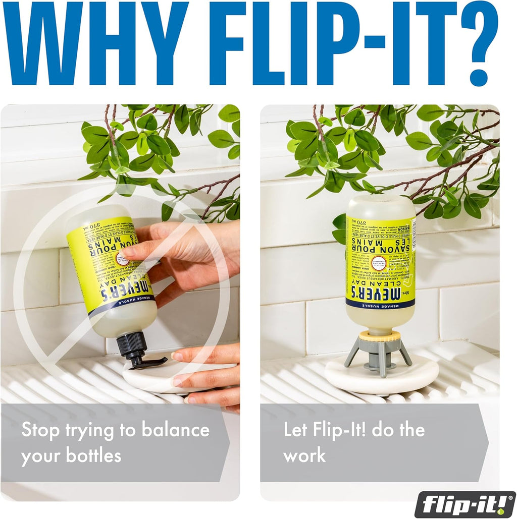 Flip-It! 2-Pack Premium Bottle Emptying Kit – No more wasted product - Fits most plastic bottles