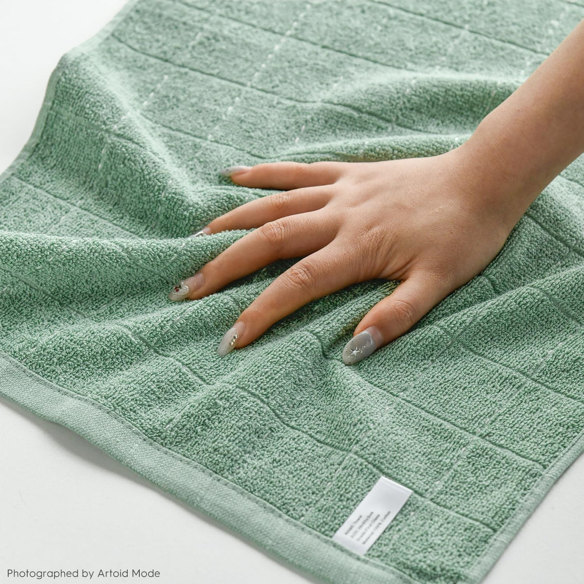 Artoid Mode Checkered Designed Cotton Dark Green Terry Kitchen Dish Towels, 15x25 Inch Soft