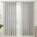 YoungsTex Dark Grey Linen Curtains 78 Inch Length for Living Room, Light Filtering Semi Sheer