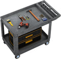 DWVO Service Utility Cart on Wheels, 45 X 25 in 550 LBS Heavy Duty Rolling Cart Plastic Work Cart