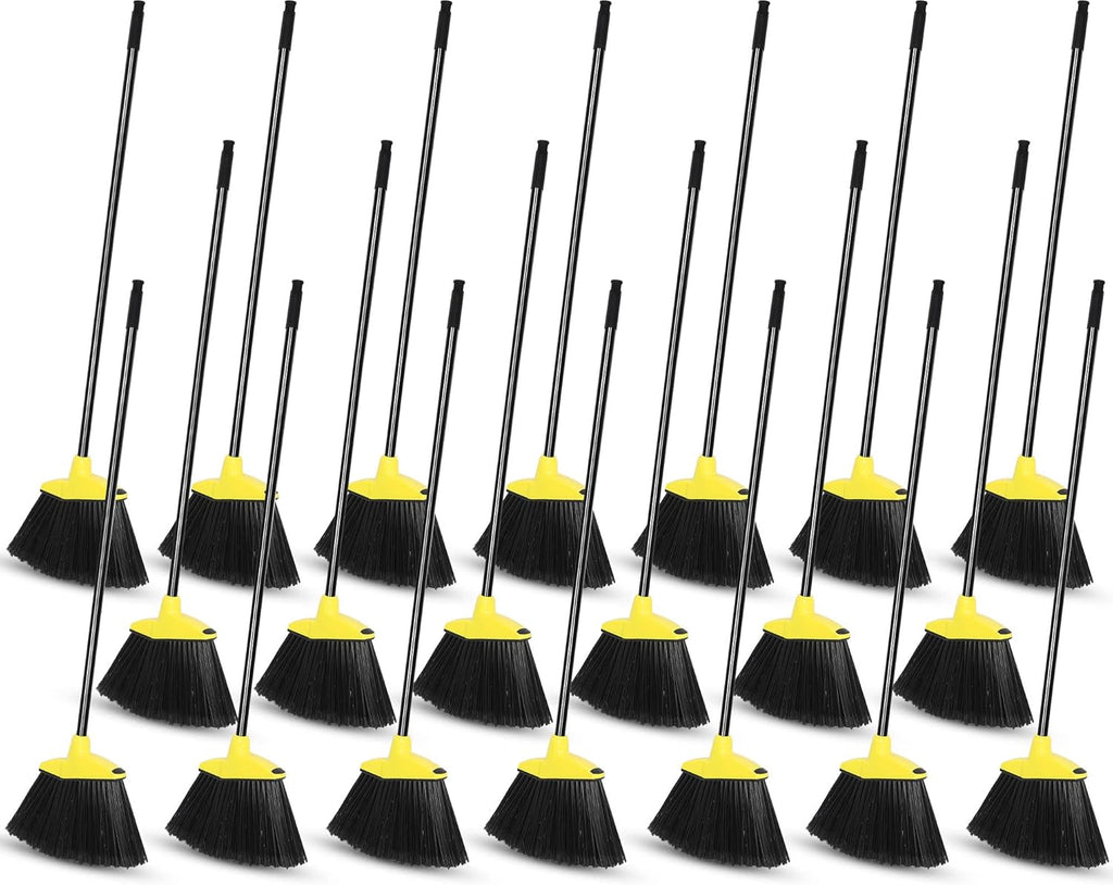 WILLBOND 20 Pcs Heavy Duty Broom Outdoor Indoor Commercial Angle Brooms Bulk for Courtyard Garage