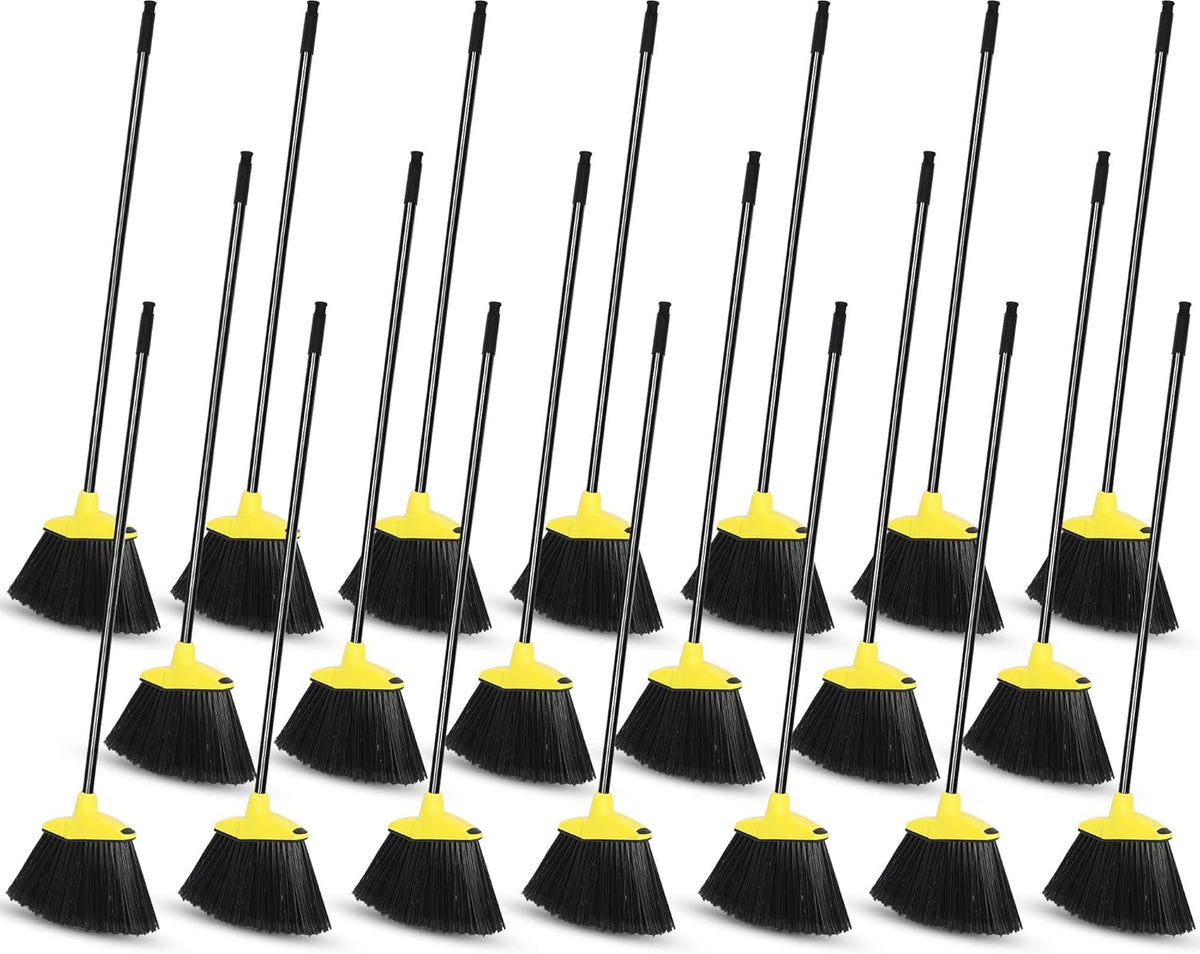 WILLBOND 20 Pcs Heavy Duty Broom Outdoor Indoor Commercial Angle Brooms Bulk for Courtyard Garage