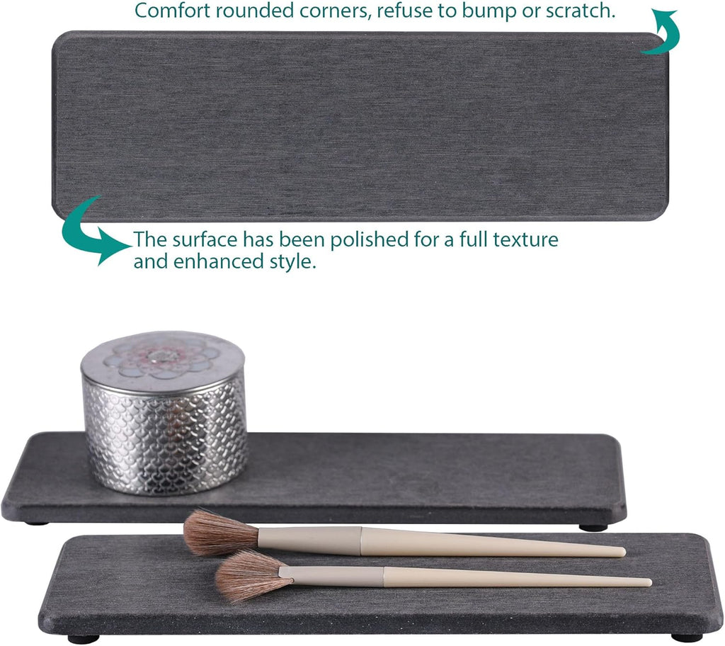 2 Pcs Water Absorbing Stone Trays, Kitchen/Bathroom Sink Soap Dish, Diatomite Tray Used for Hand