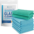 Claro 2 Step Glass Cleaning Cloth 8-Pack – Green Wet & Blue Dry Microfiber Towels Cleaning for